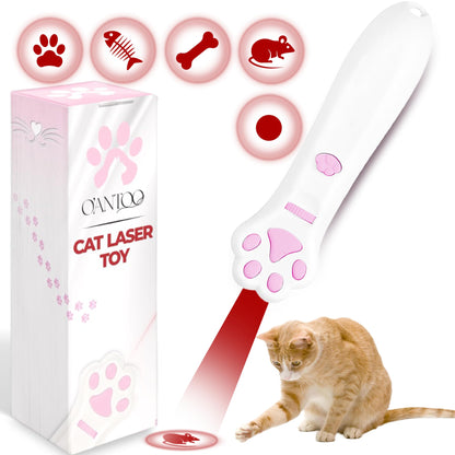 OANTOO Juguete para Gato - Juguete para Perro | Proyector de Imágenes en la Pared | Juguete Interactivo para Gatos con 5 Diseños Diferentes | Ideal para Gato, Perro, Gatito, Cachorro (Blanco)