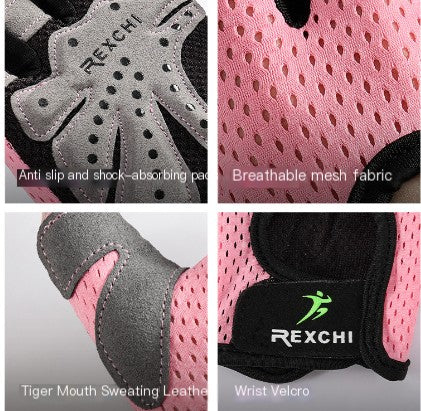 Guantes de Medio Dedo para Fitness, Levantamiento de Pesas y Mancuernas